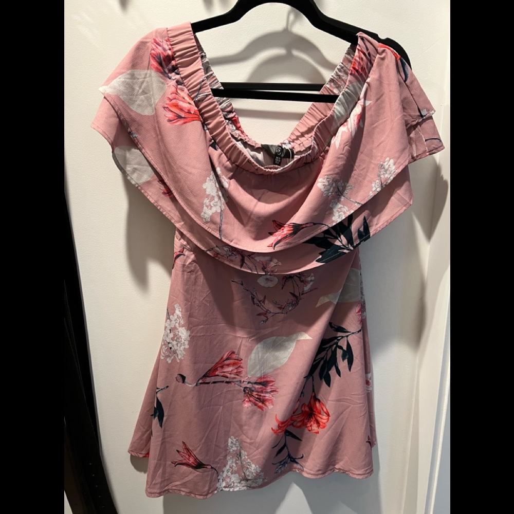 Over shoulder dress.